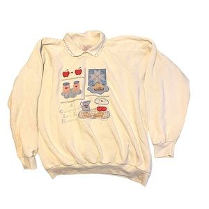 Vintage Grandma Core Collared Sweatshirt- “A Grandmother’s Love is Handmade”- XL